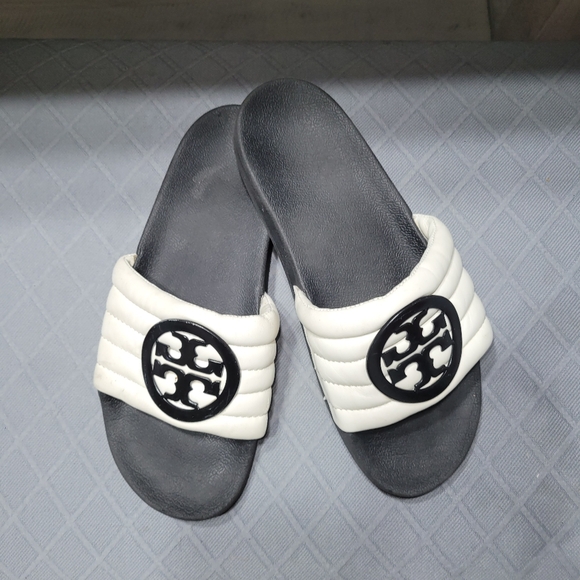 Tory Burch Shoes - Tory Burch Lina Logo Slides Size 10
